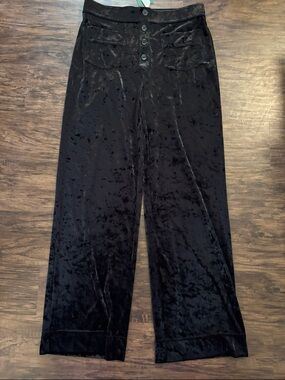 HALARA Black Crushed Velvet Pants with Tag